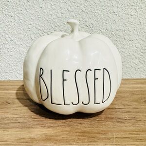 NWT Rae Dunn White Ceramic Blessed Pumpkin